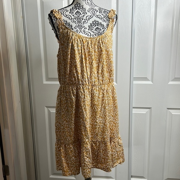 Banana Republic Mustard Yellow Sleeveless Cinched Waist Dress XL - Picture 1 of 5
